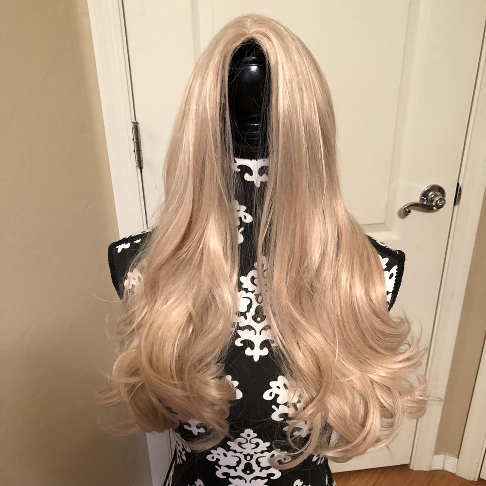 24” Blonde Synthetic Fiber Wig